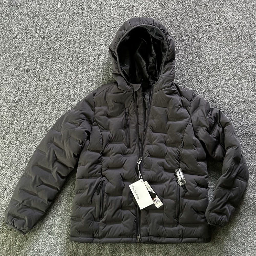 North End Jacket Womens Small Gray Hooded Insulated Puffer Softshell Waterproof